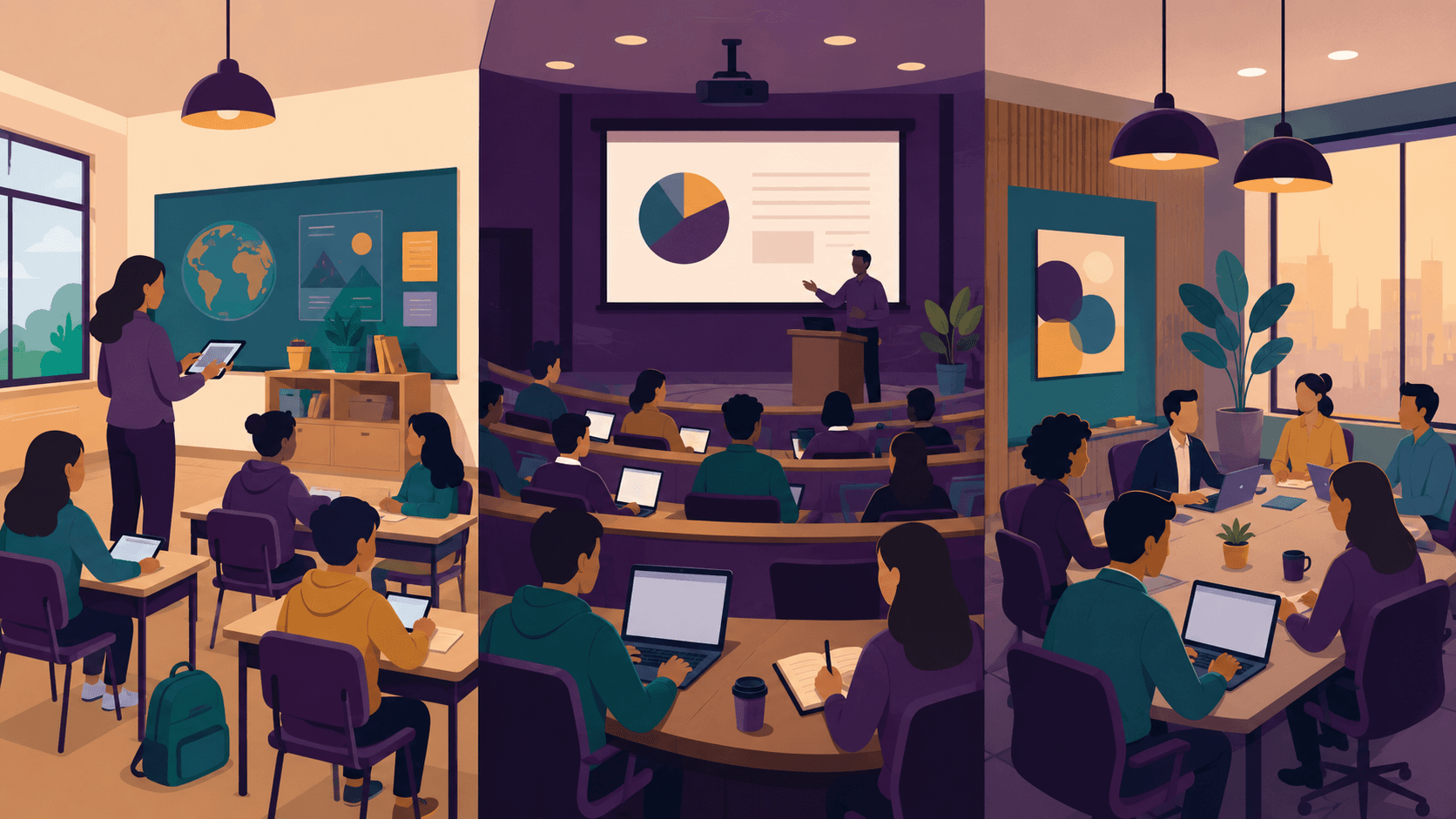 EdTech environments across K-12, higher education, and corporate learning