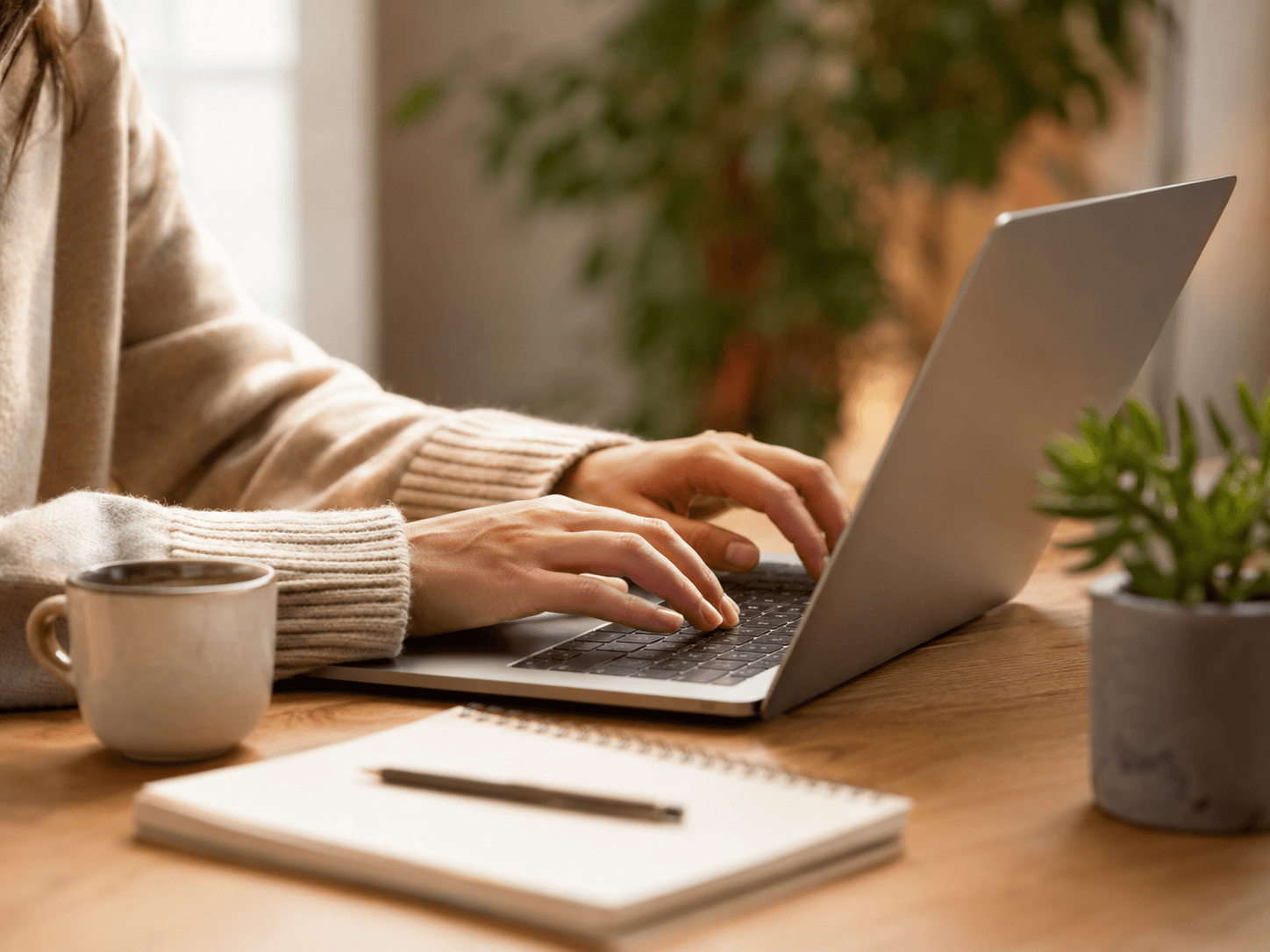 EdTech professional working on a laptop