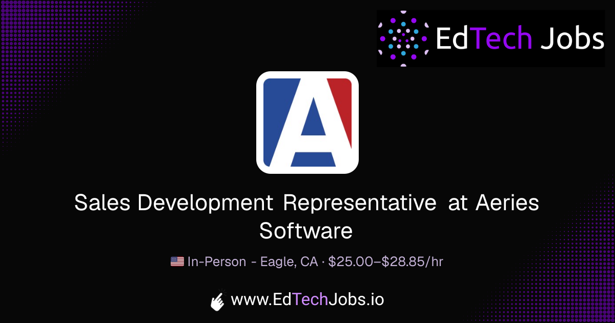 Sales Development Representative - Eagle, CA at Aeries Software ...